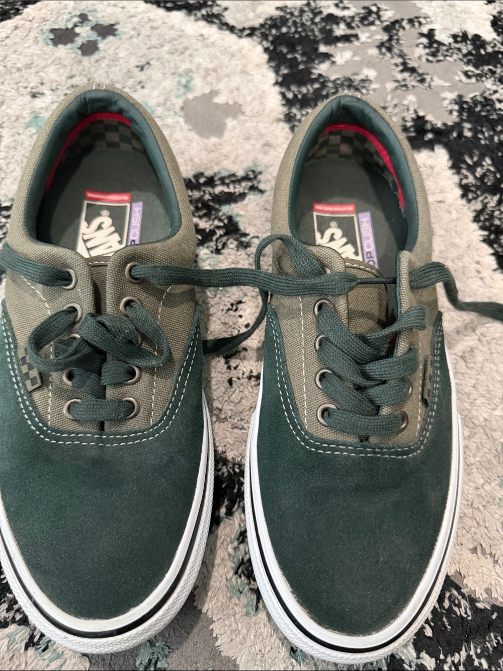 Vans Men’s Dark Green and Olive Low-Top Sneakers